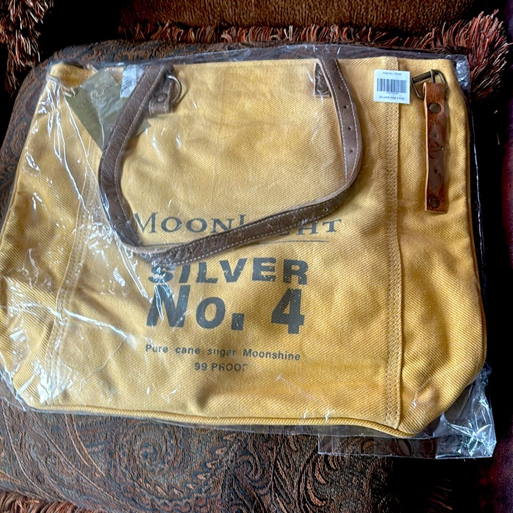 Moonlight silver tote bag